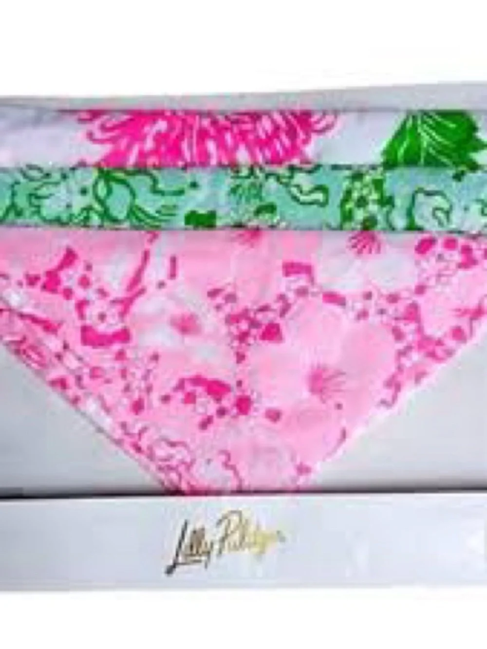 Lilly Pulitzer Floral Bandana Trio in Pink & Green NWOT